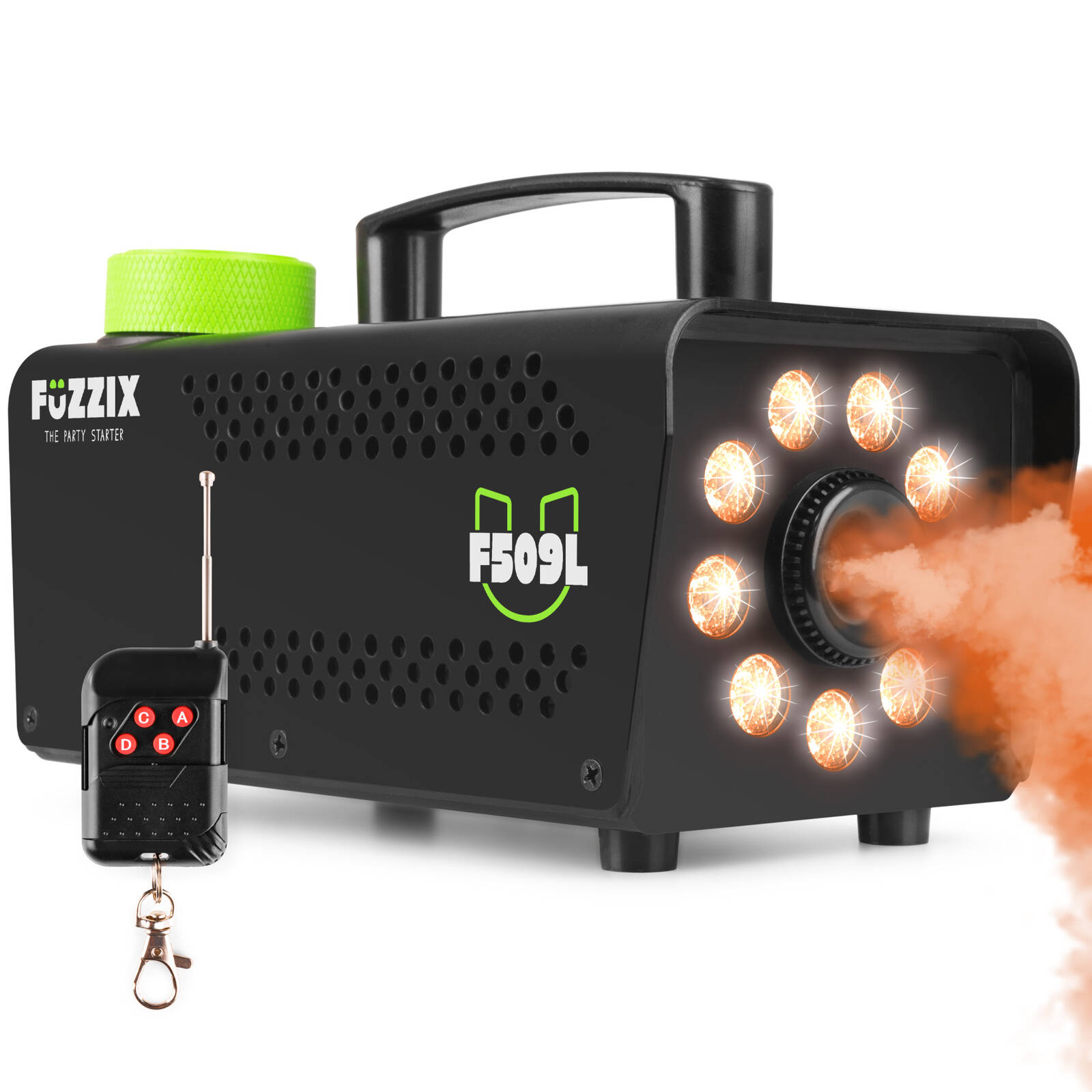 Wytwornica dymu F509L z efektem LED RGB Fuzzix+ płyn gratis