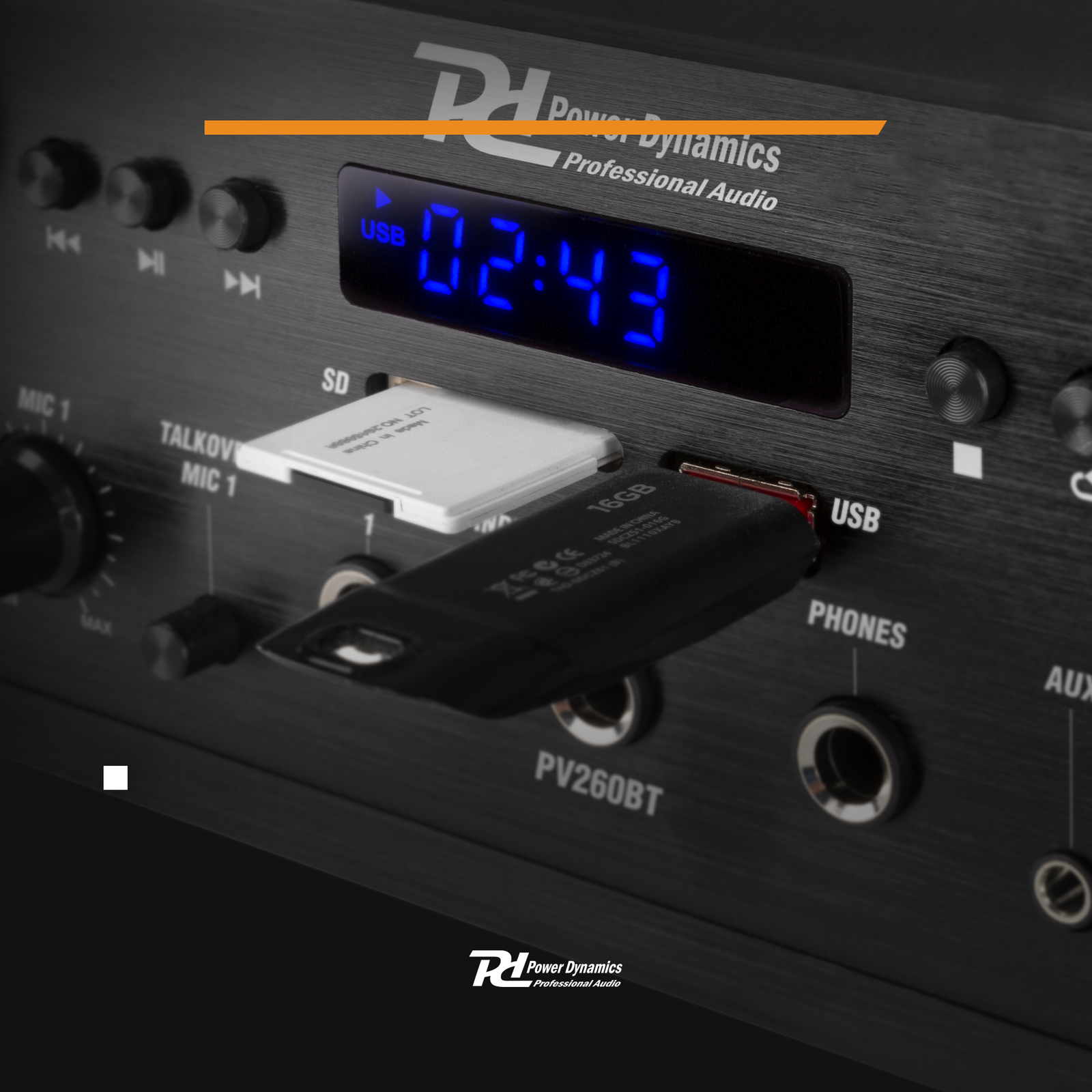 Wzmacniacz audio PV260BT 6 strefowy 600W BT USB SD FM pilot Power Dynamics